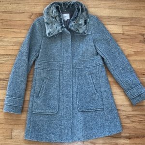 Loft winter coat with detachable fur collar